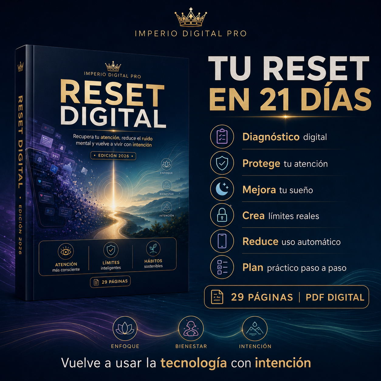 Reset Digital  Recupera tu atención, reduce el ruido mental y vuelve a vivir con intención