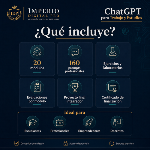 ChatGPT para Trabajo y Estudios | Curso Profesional de Inteligencia Artificial Aplicada