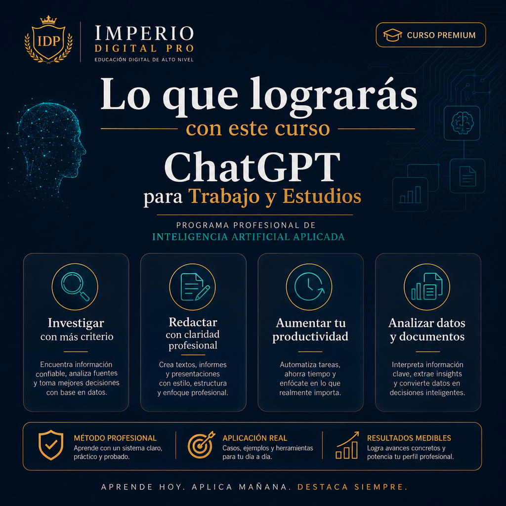 ChatGPT para Trabajo y Estudios | Curso Profesional de Inteligencia Artificial Aplicada