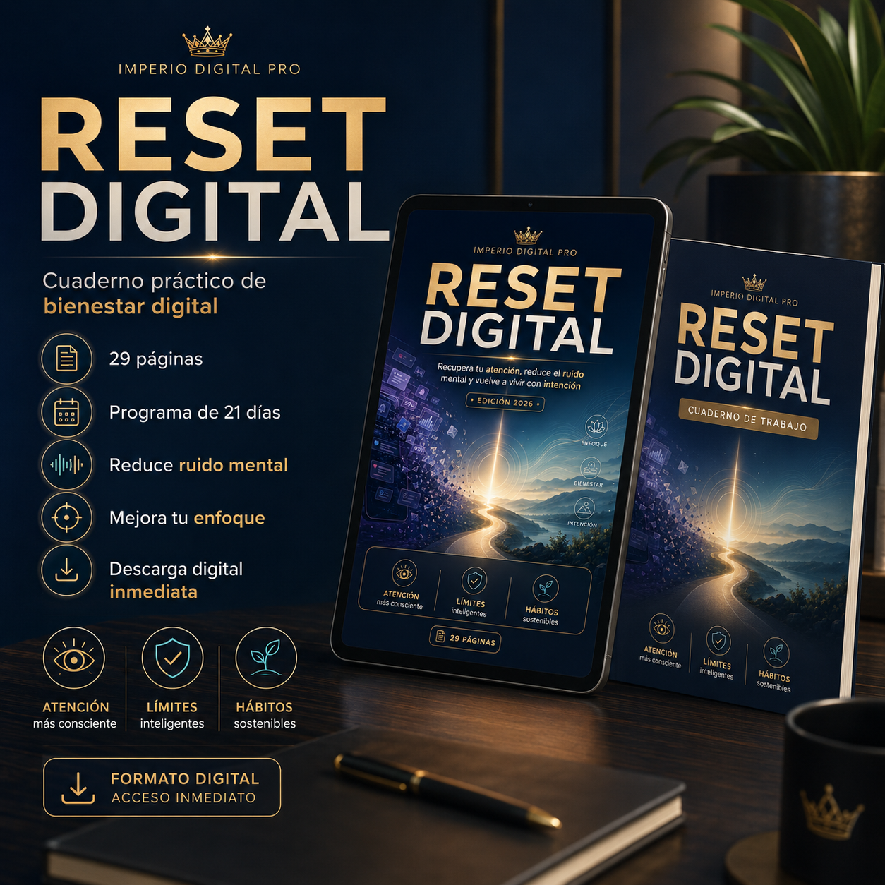 Reset Digital  Recupera tu atención, reduce el ruido mental y vuelve a vivir con intención