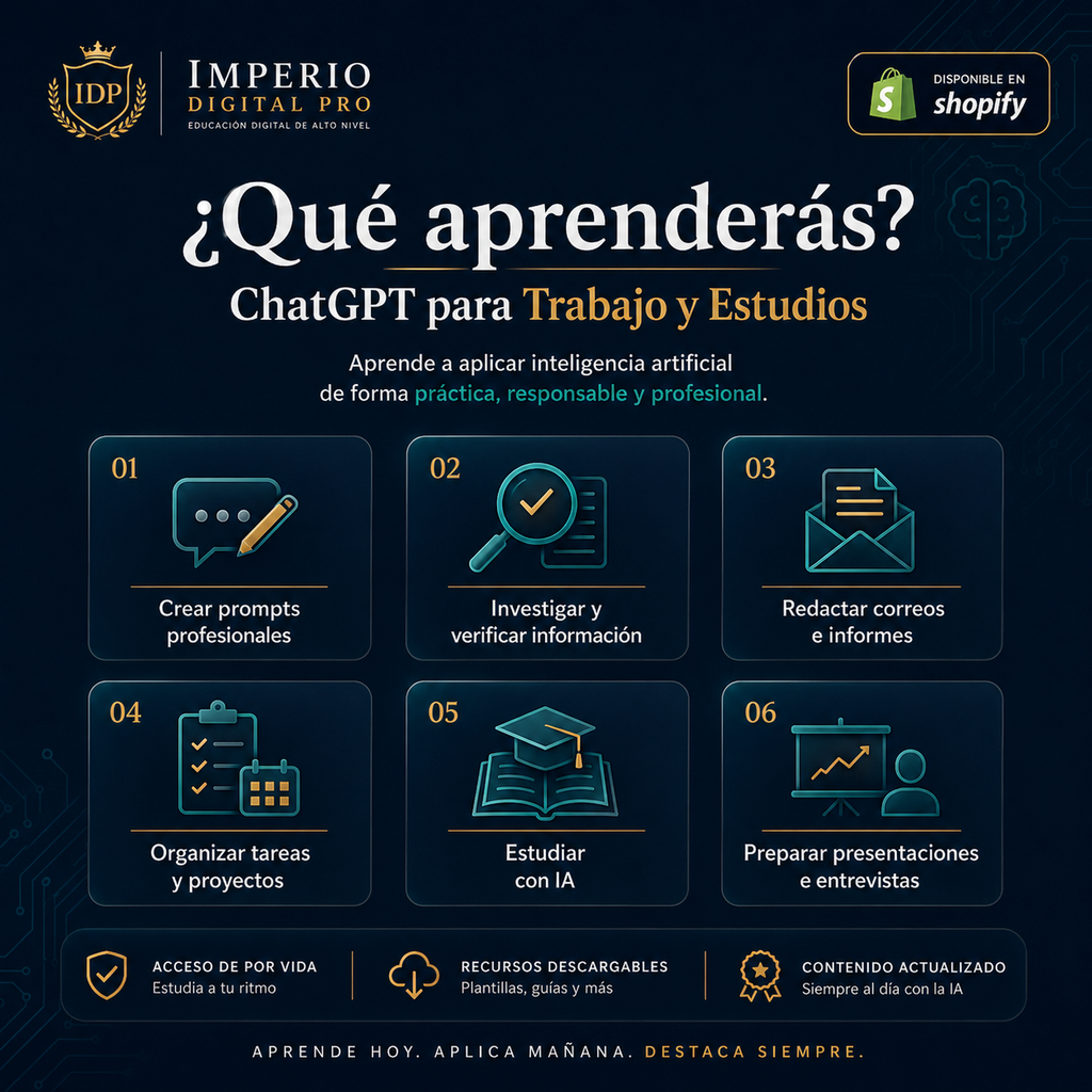 ChatGPT para Trabajo y Estudios | Curso Profesional de Inteligencia Artificial Aplicada