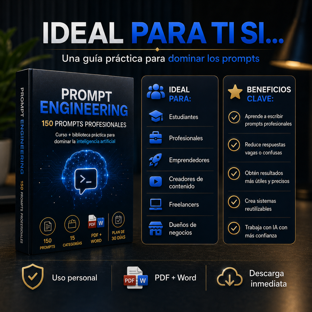 Prompt Engineering: 150 Prompts Profesionales para Dominar la Inteligencia Artificial