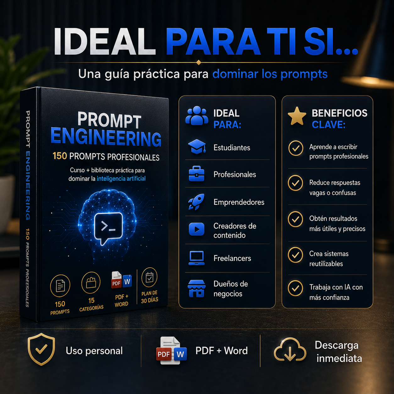 Prompt Engineering: 150 Prompts Profesionales para Dominar la Inteligencia Artificial