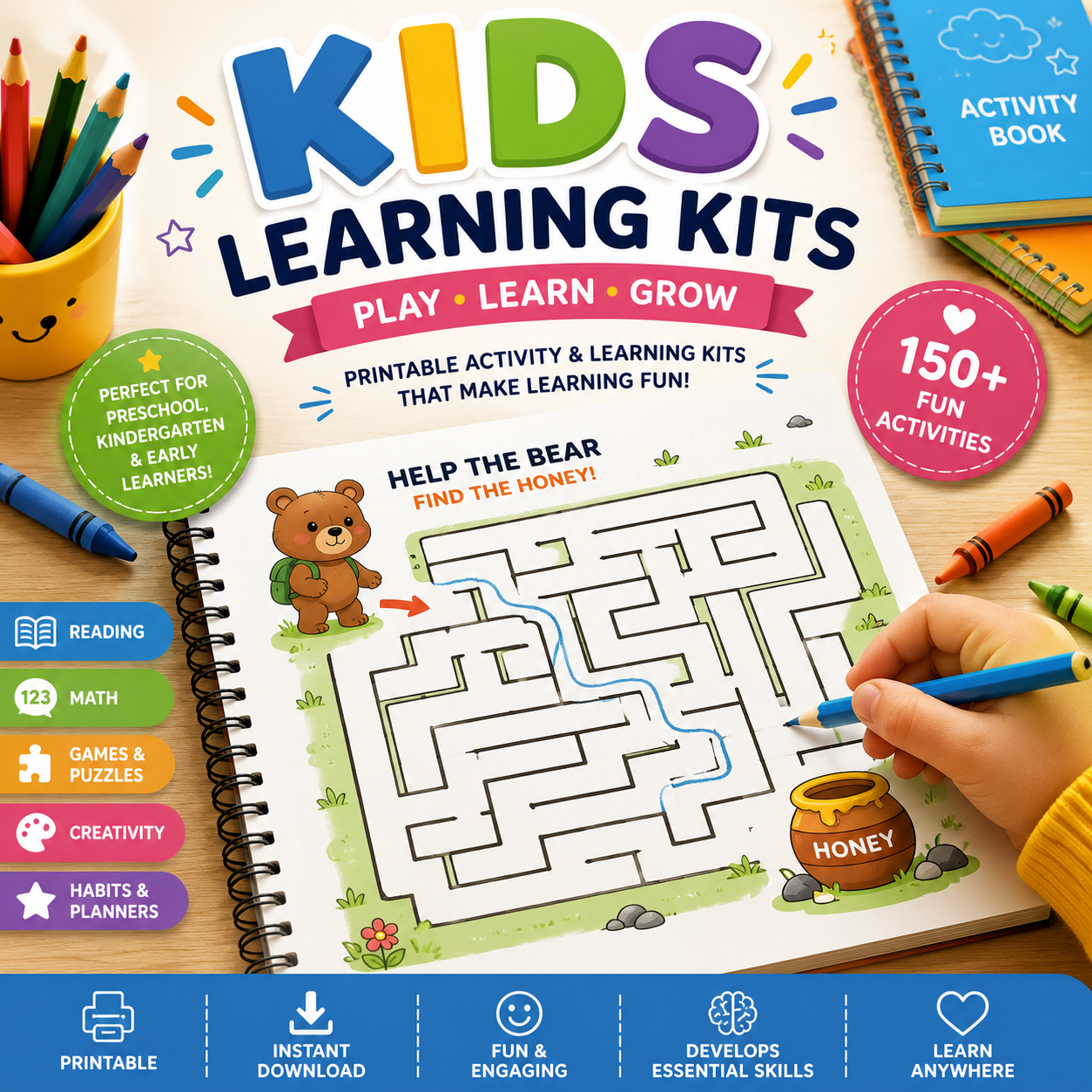 Kids Learning Kit | 415 Printable Activities