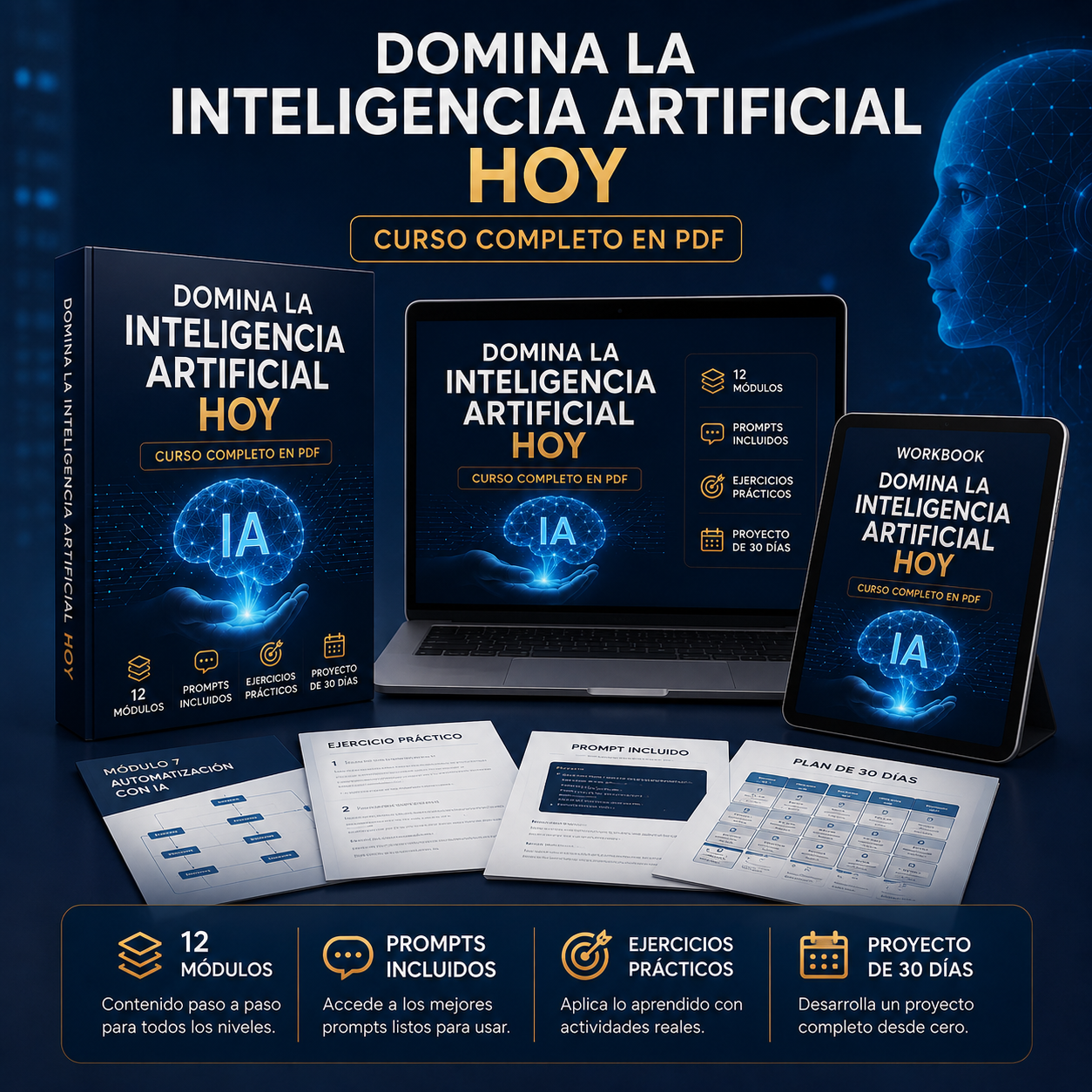 Domina la Inteligencia Artificial Hoy — Curso Completo en PDF y Word
