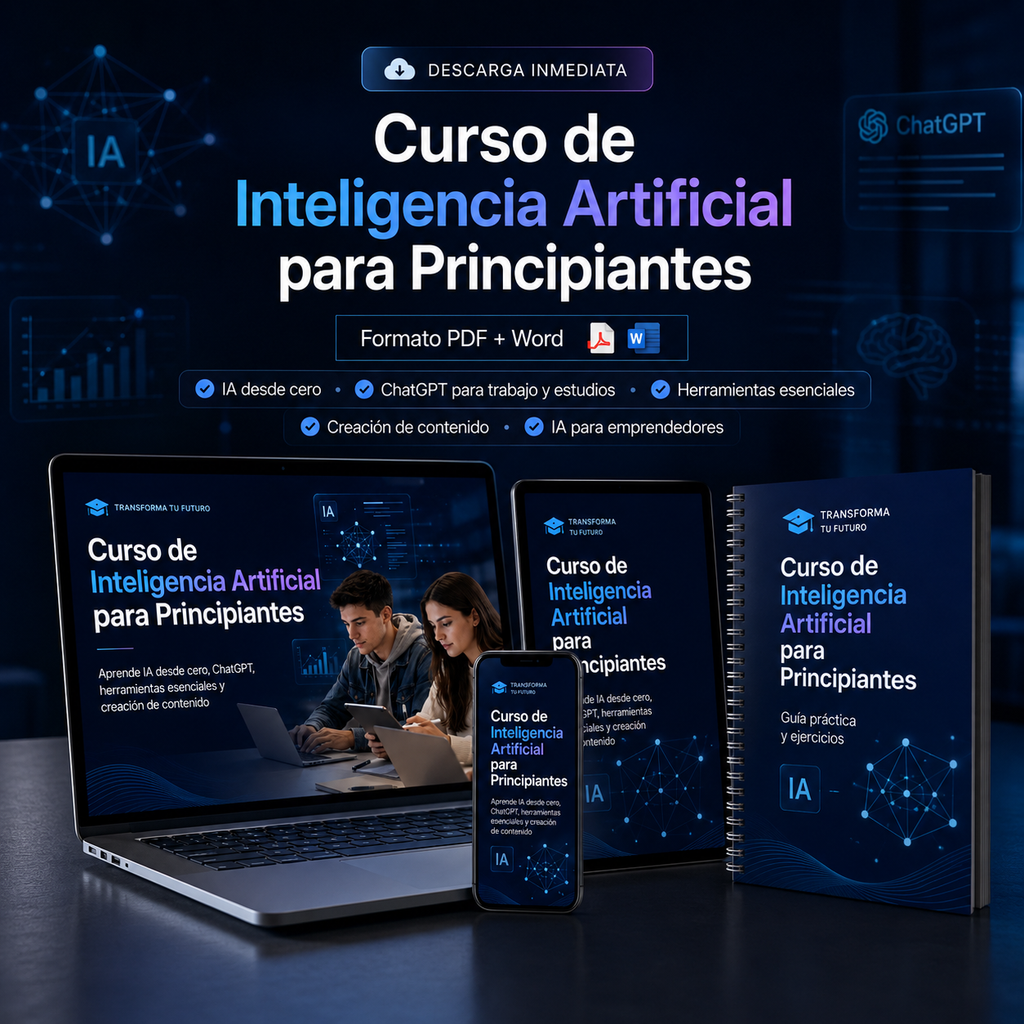 Inteligencia Artificial desde Cero: Curso Práctico de ChatGPT, Herramientas de IA y Creación de Contenido