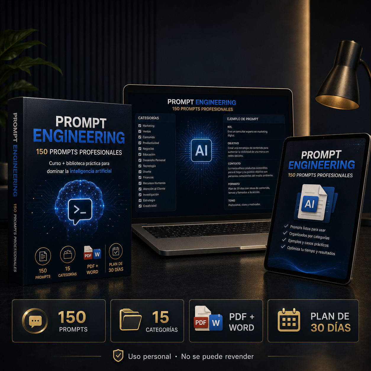 Prompt Engineering: 150 Prompts Profesionales para Dominar la Inteligencia Artificial
